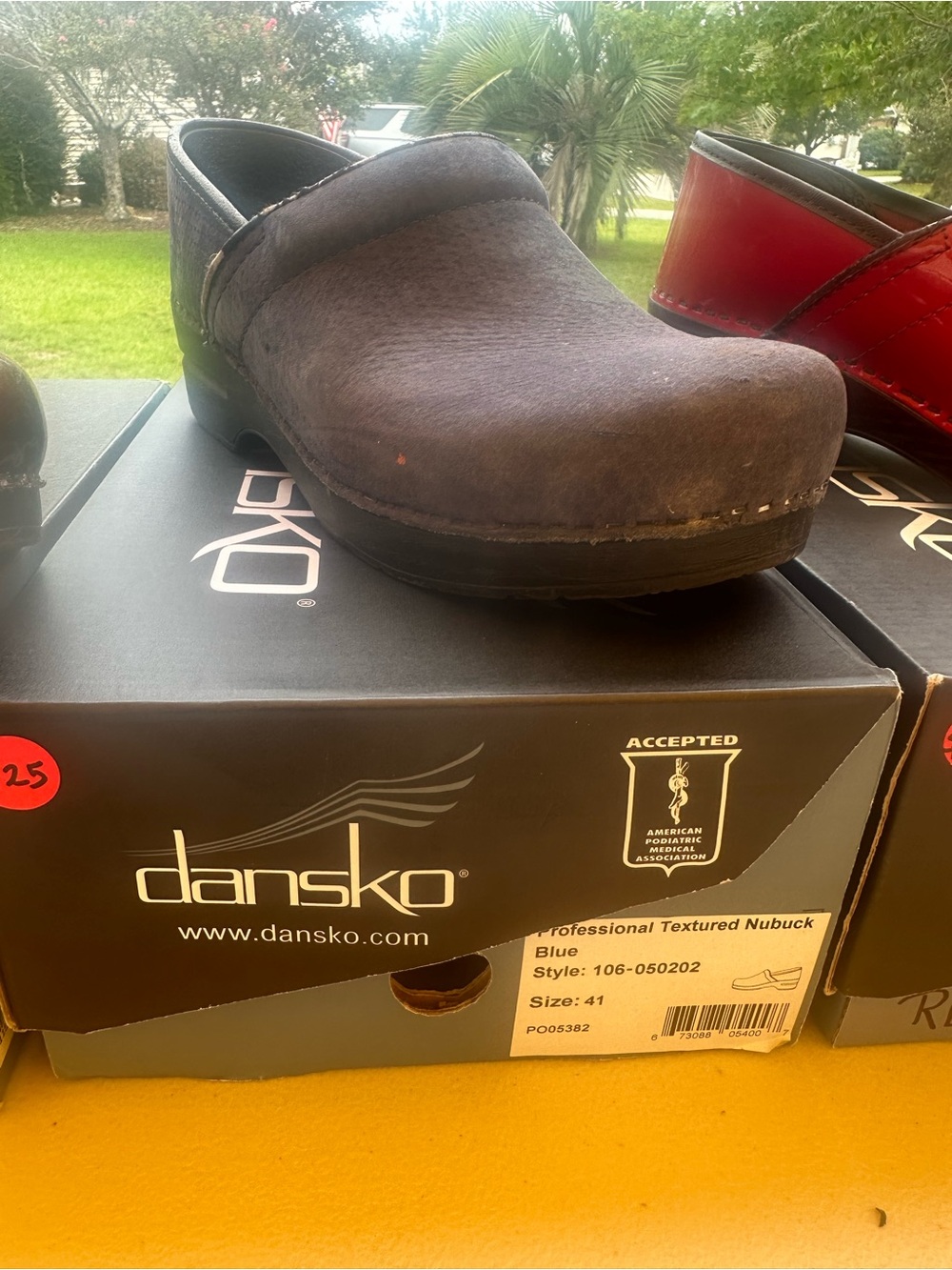 Dansko Professional Clog in Dark Blue Textured Nubuck